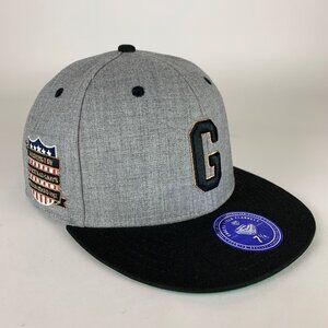 Homestead Grays Black Gray Ebbets Field Flannels Fitted Hat Mens 7 1/4 New